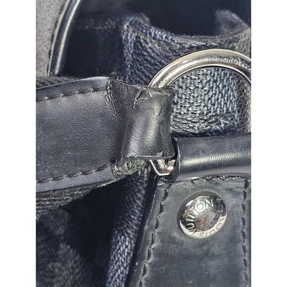LOUIS VUITTON Daniel Crossbody MM Black Canvas Damier Shoulder Bag Graphite Mens - Picture 6 of 16